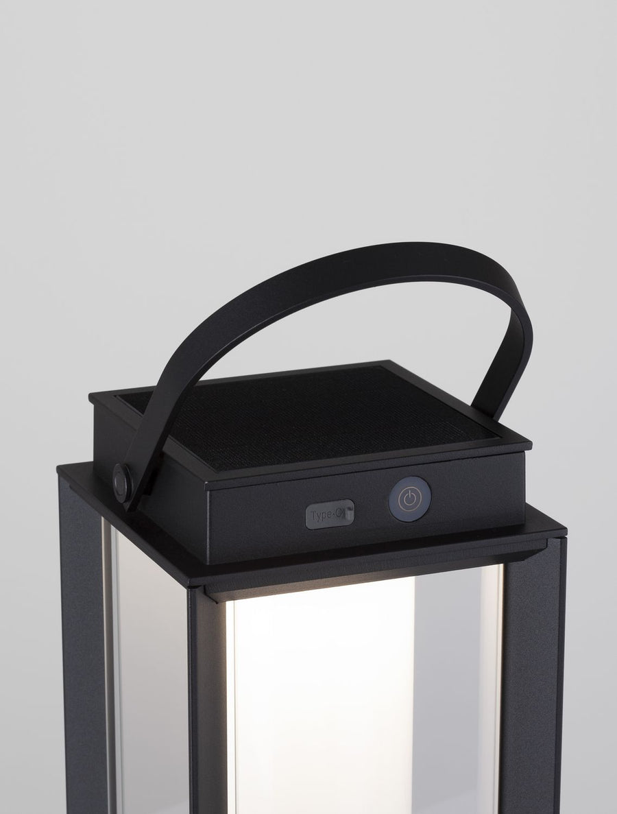 Lampadaire extérieur Verhal noir, verre