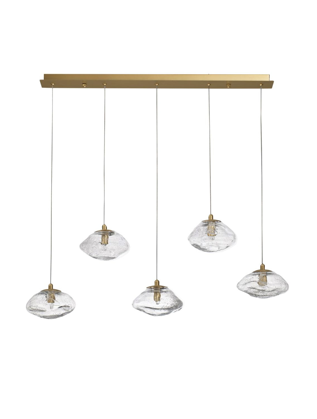 Suspension King 5 lumières dorée, verre (9006050)