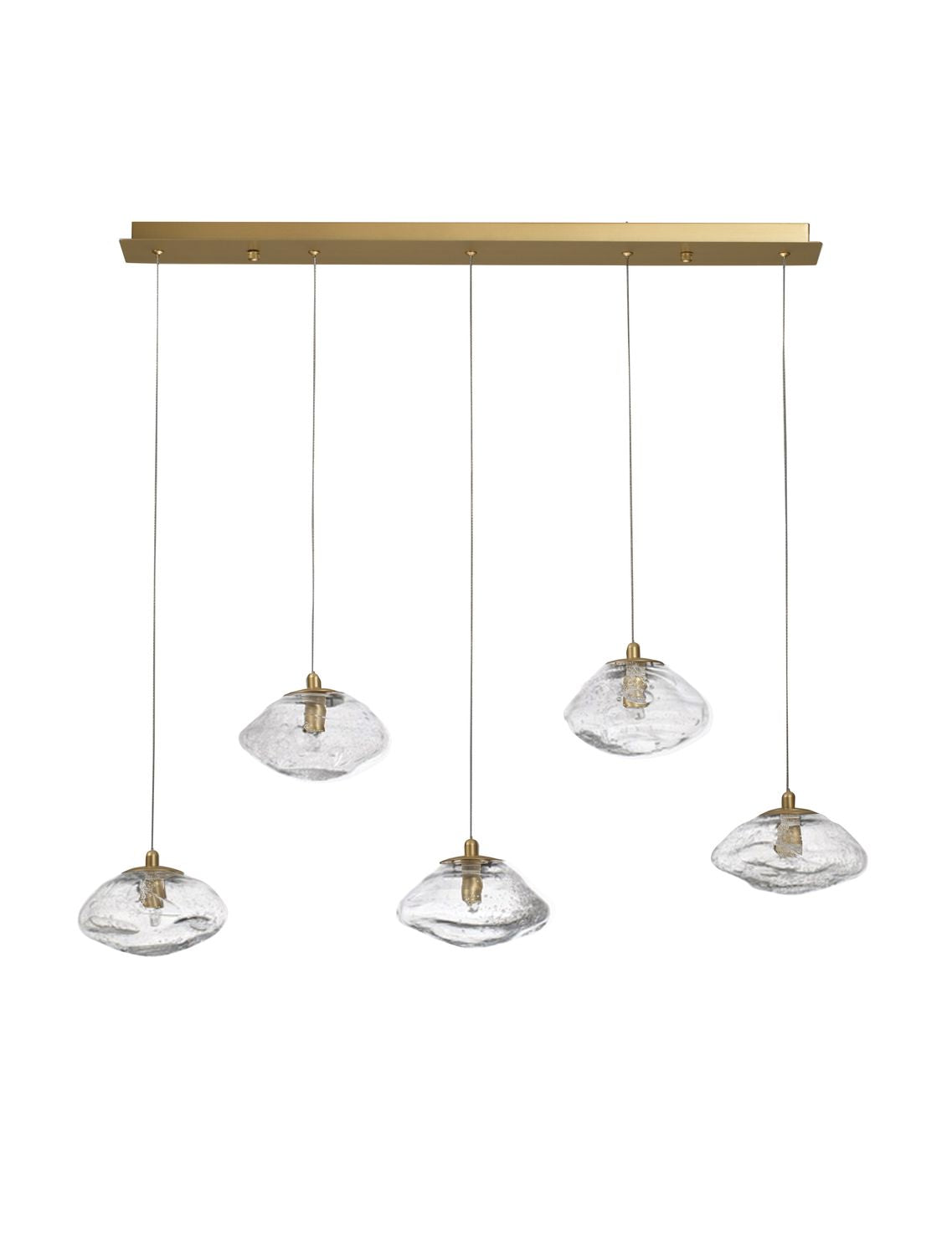 Suspension King 5 lumières dorée, verre (9006050)