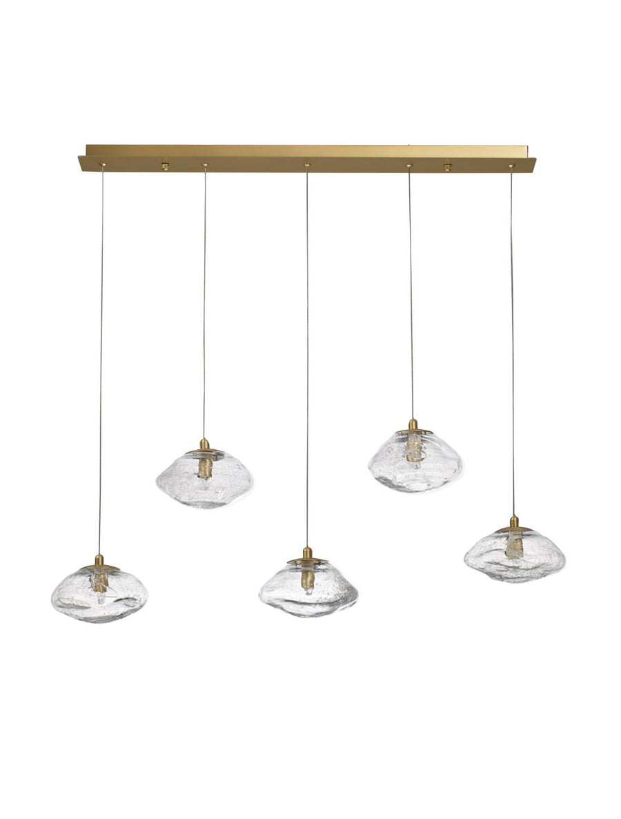 Suspension King 5 lumières dorée, verre (9006050)