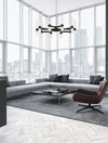 Suspension Century 12 lumières noire, verre
