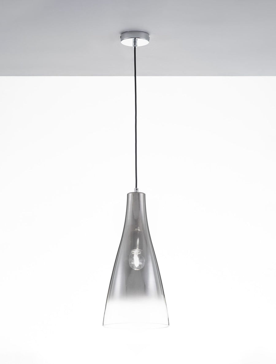 Suspension Livtar chromée, verre