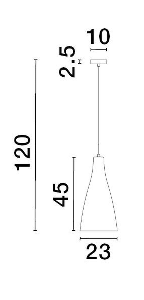 Suspension Livtar chromée, verre