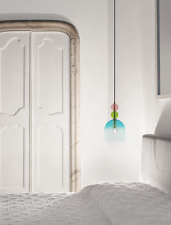 Suspension Murano dorée, verre, H 184,5 cm