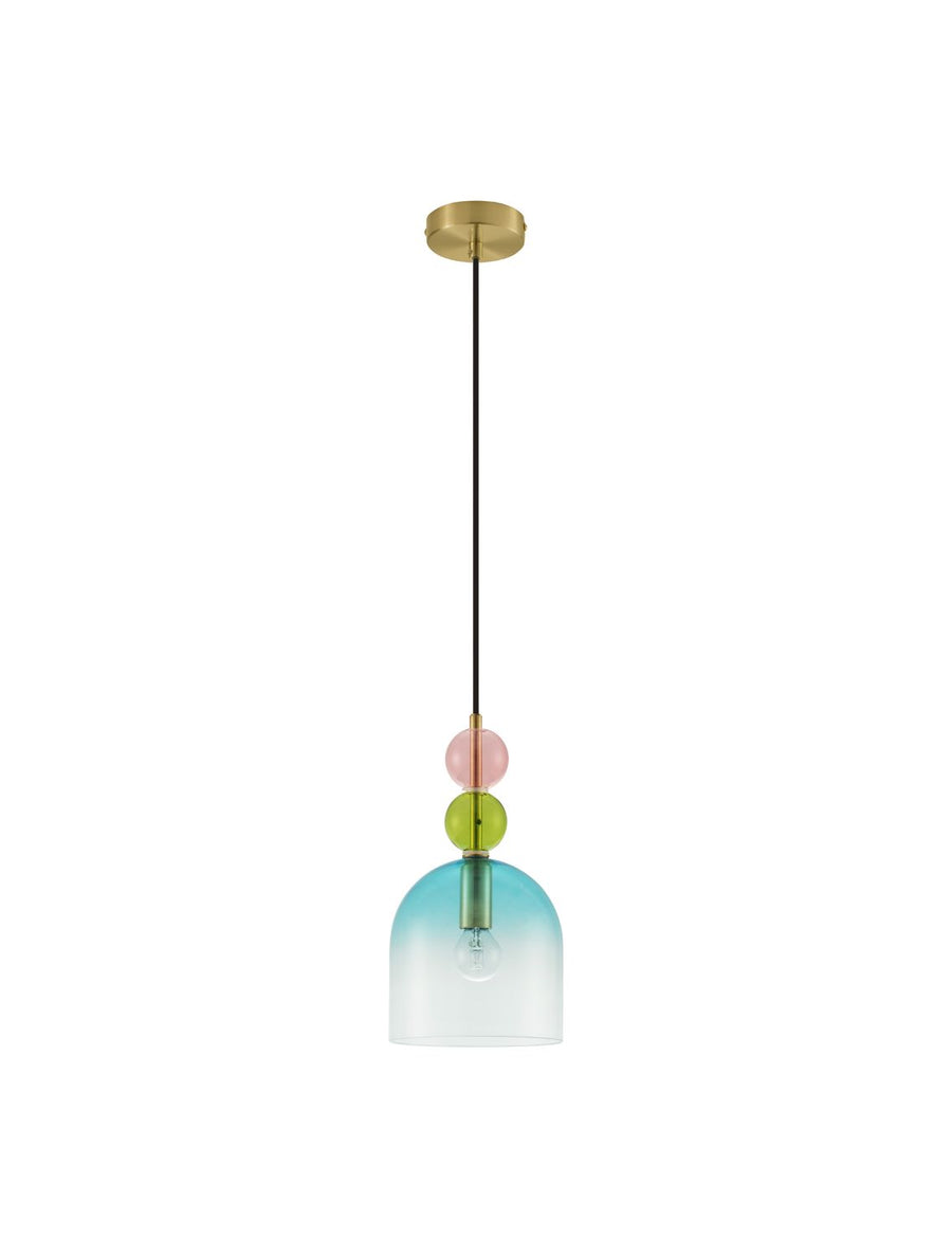 Suspension Murano dorée, verre, H 184,5 cm