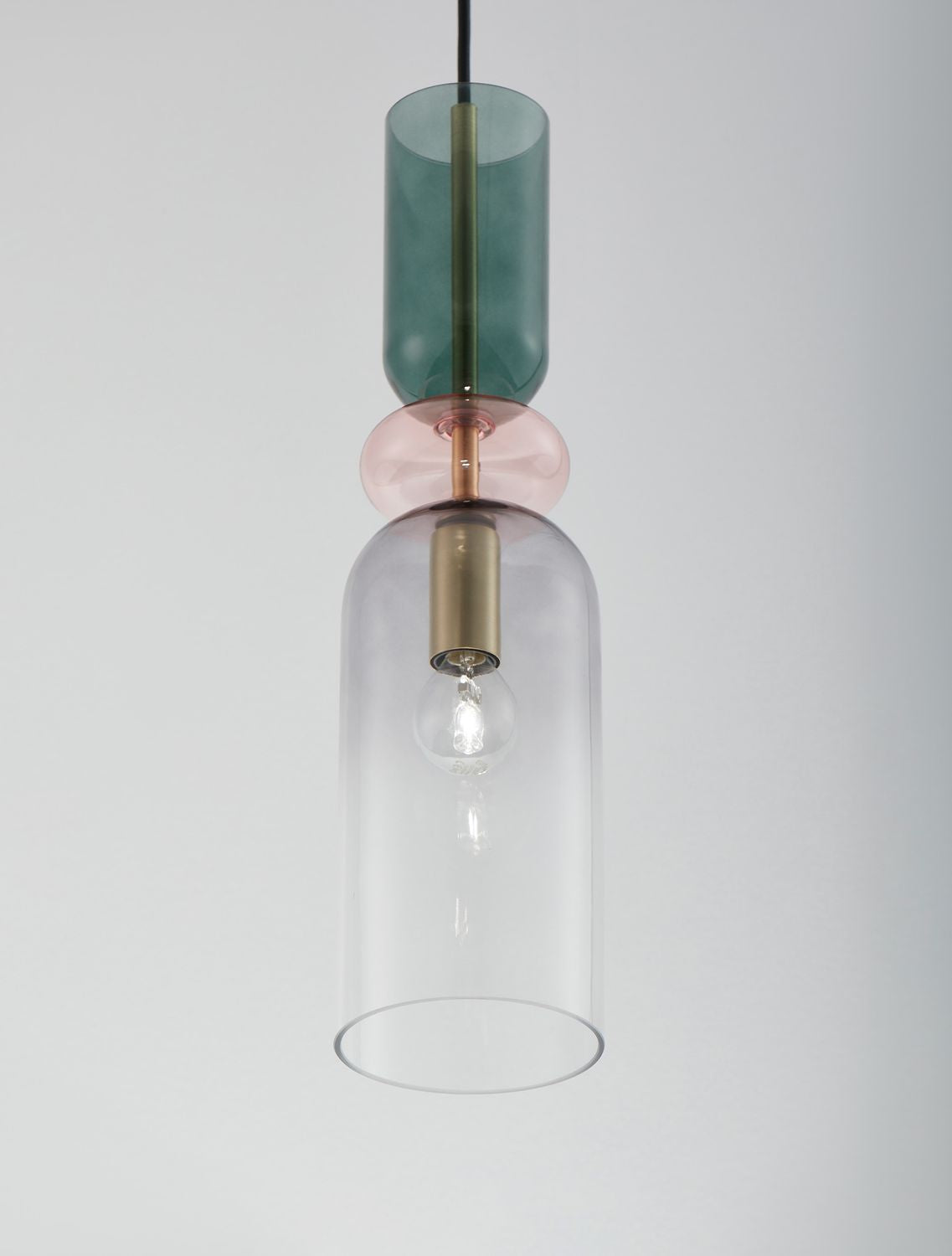 Suspension Murano dorée, verre, H 198 cm