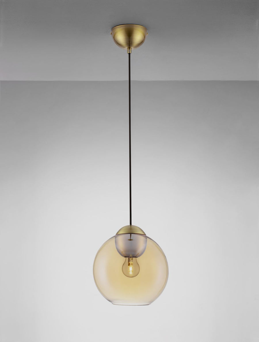 Suspension Midori dorée, verre
