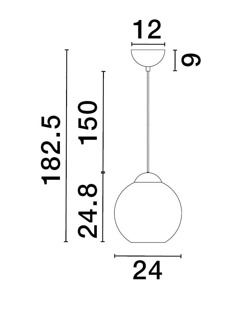 Suspension Midori dorée et bleu, verre