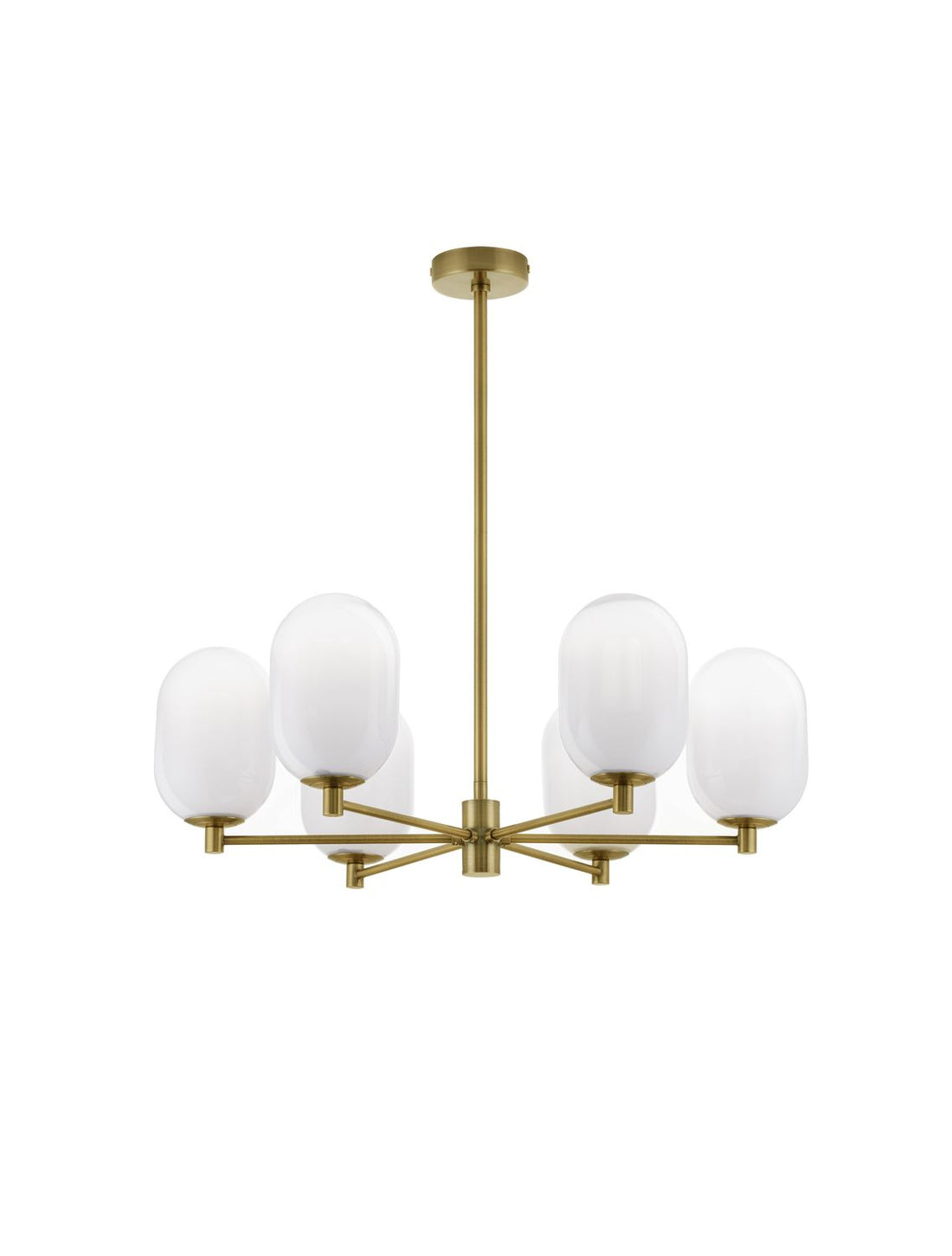 Suspension Balor 6 lumières dorée, verre