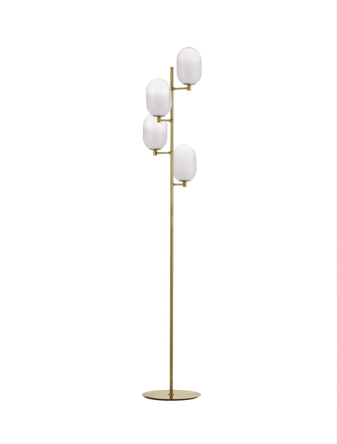 Lampadaire Balor 4 lumières doré, verre