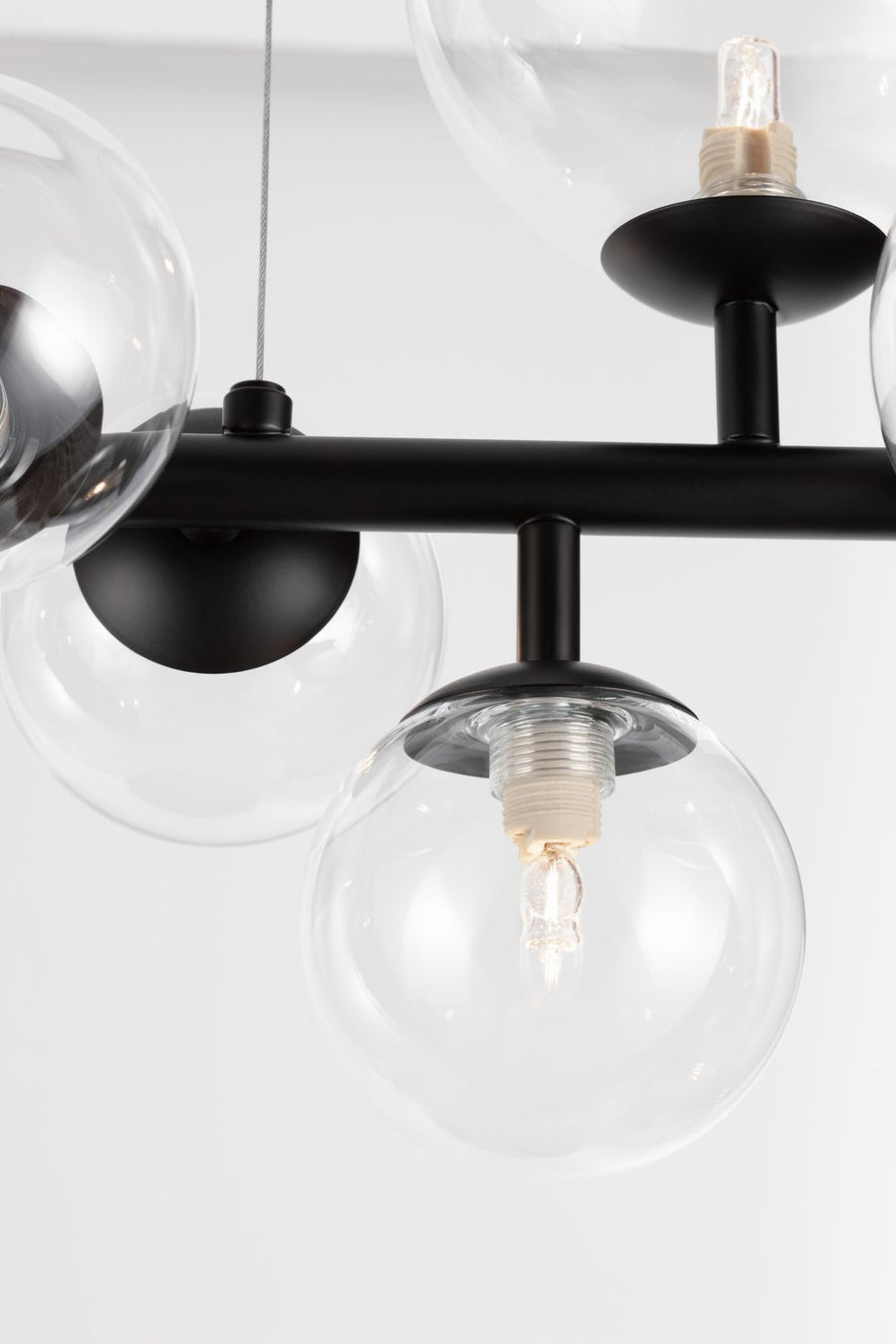Suspension Odillia 7 lumières noire, verre (9009250)