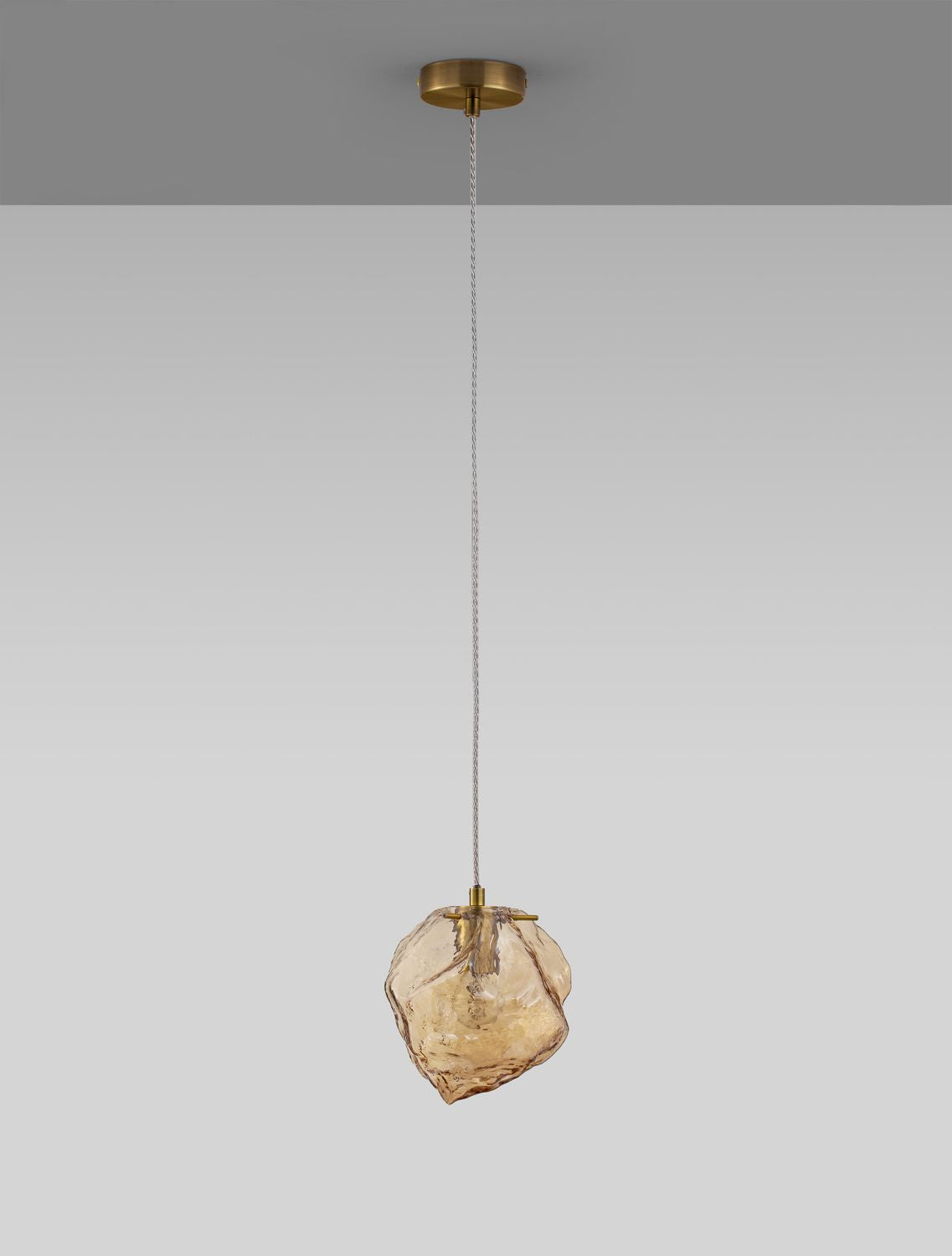 Suspension Odelle dorée, verre
