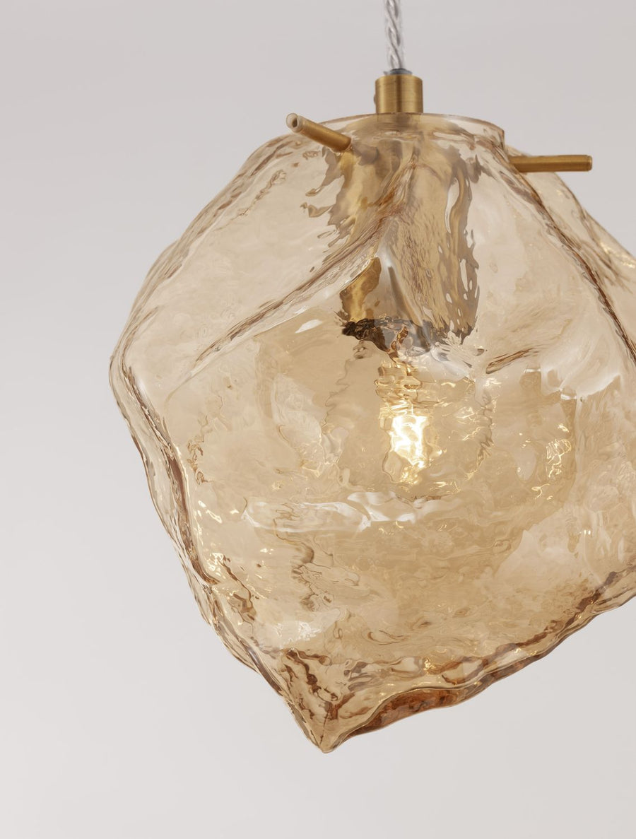 Suspension Odelle dorée, verre