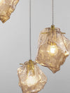 Suspension Odelle 3 lumières dorée, verre