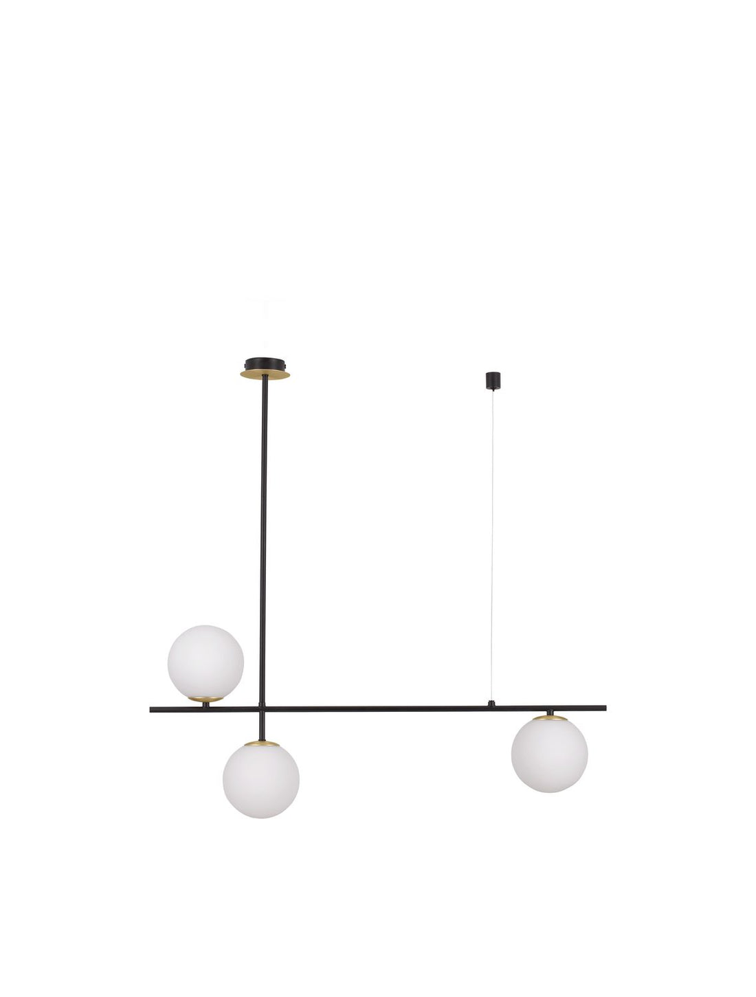 Suspension GIT 2 lumières dorée, verre