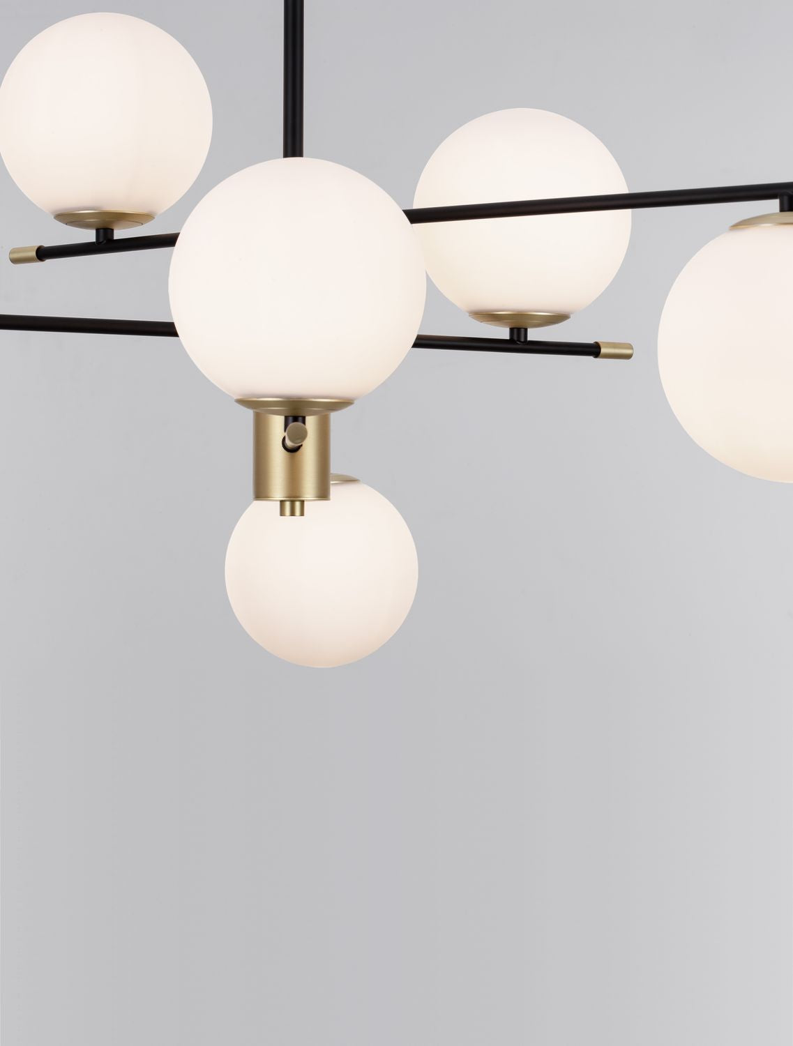 Suspension GIT 6 lumières dorée, verre