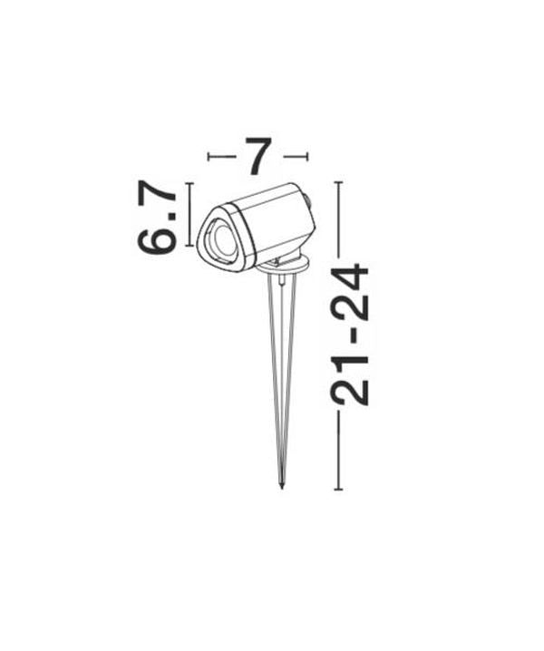 Projecteur extérieur Inside noir, verre, H 21 cm (9010003)