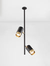 Suspension Pongo 2 lumières noire, H 64,6 cm