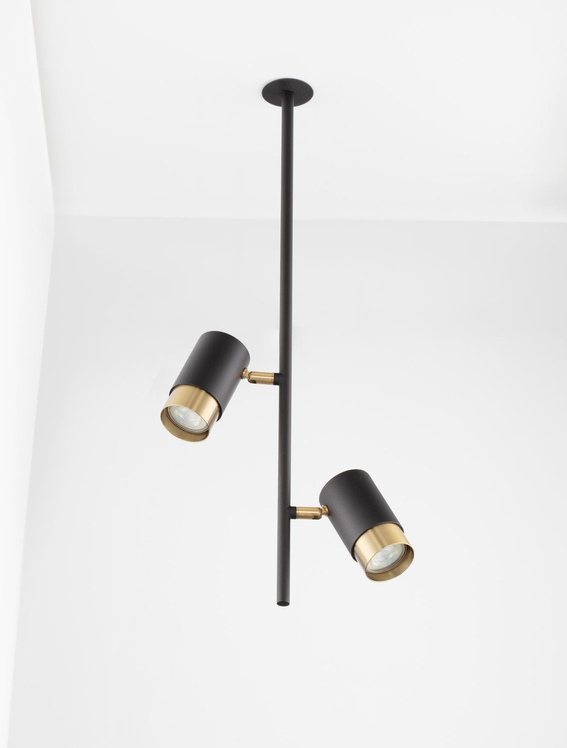 Suspension Pongo 2 lumières noire, H 64,6 cm