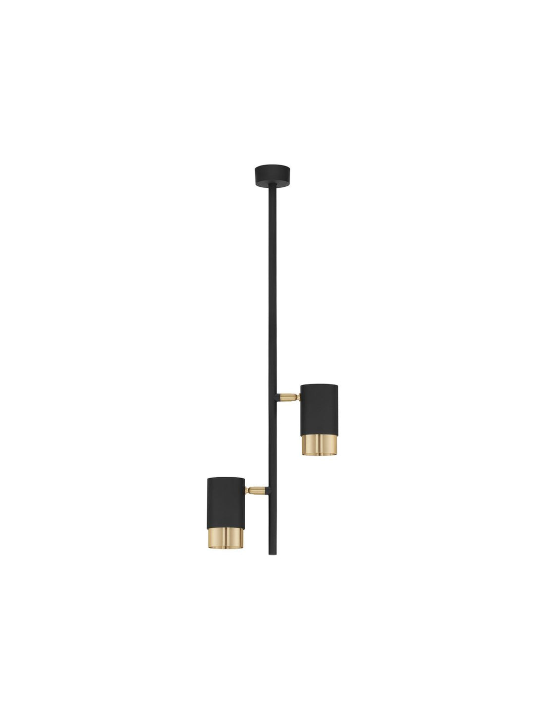 Suspension Pongo 2 lumières noire, H 62,7 cm