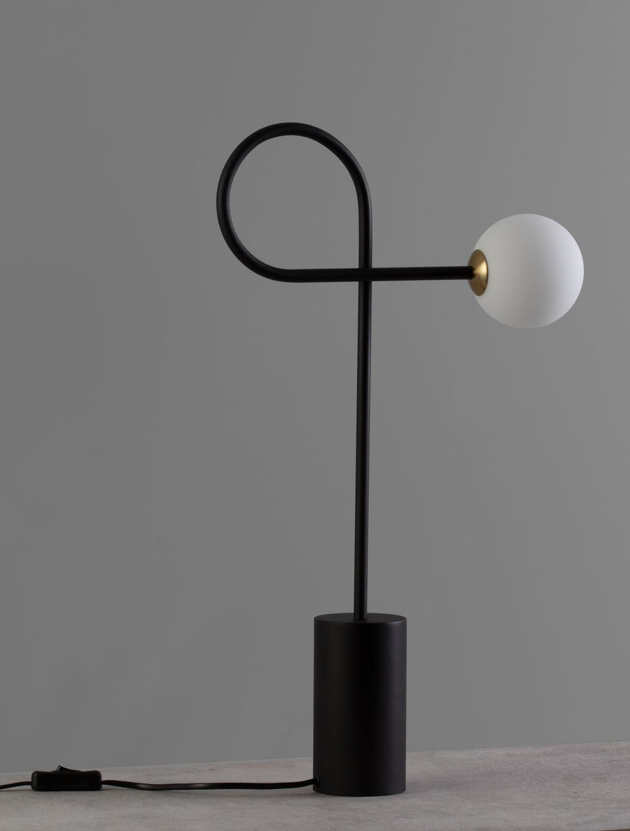 Lampe à poser Dedalo noire, verre