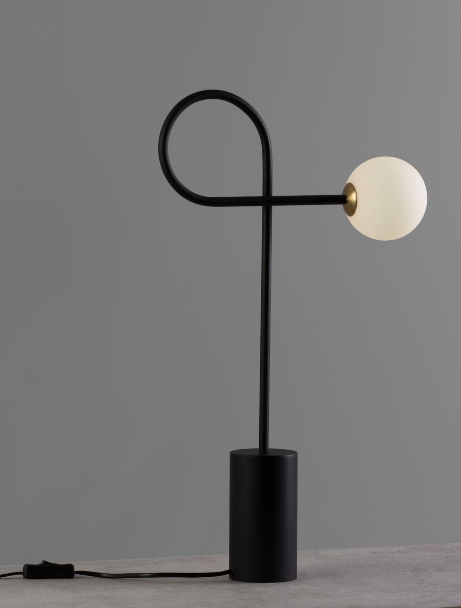 Lampe à poser Dedalo noire, verre
