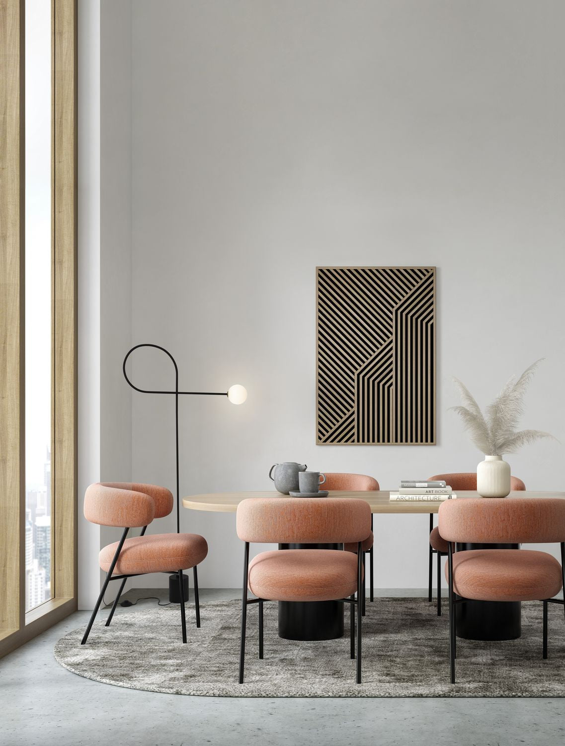 Lampadaire Dedalo noir, verre