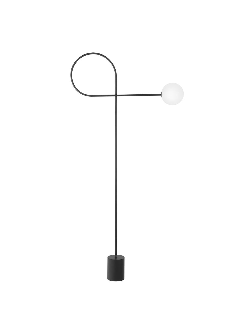 Lampadaire Dedalo noir, verre