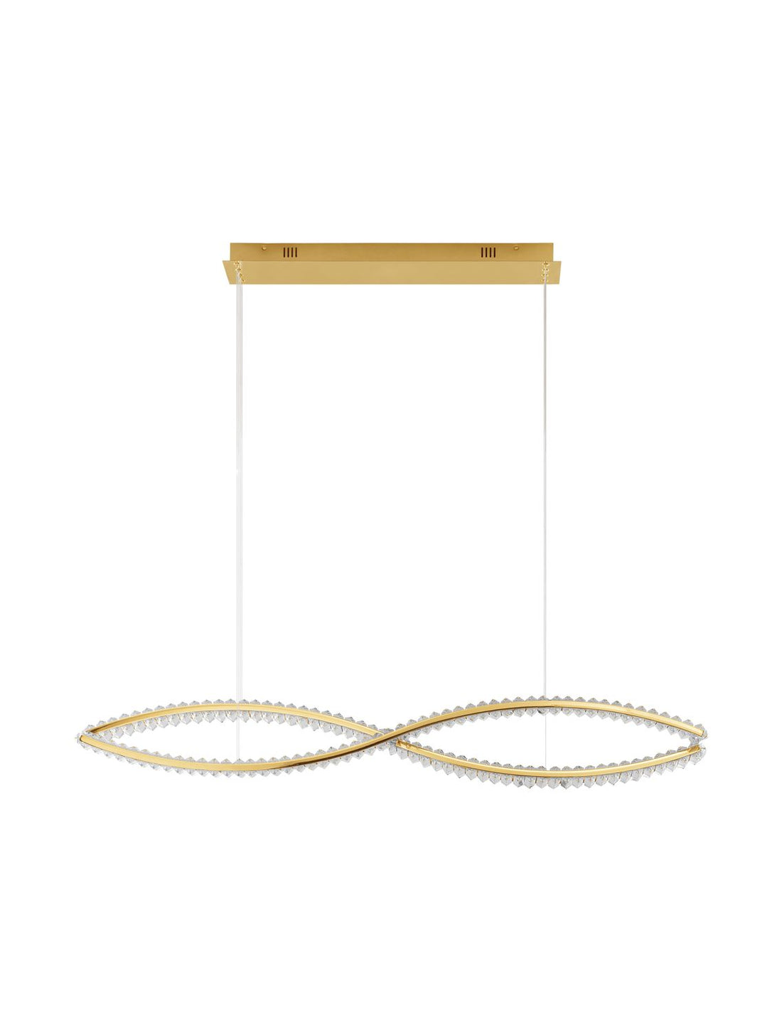 Suspension Aurelia dorée, cristal, H 150 cm (9019724)