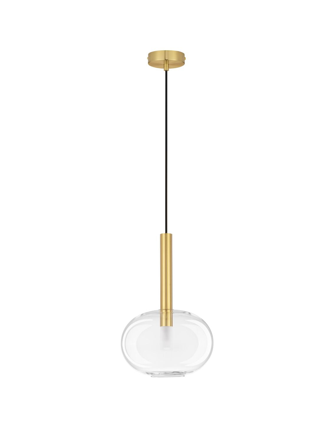 Suspension Amelia dorée, verre, H 191 cm