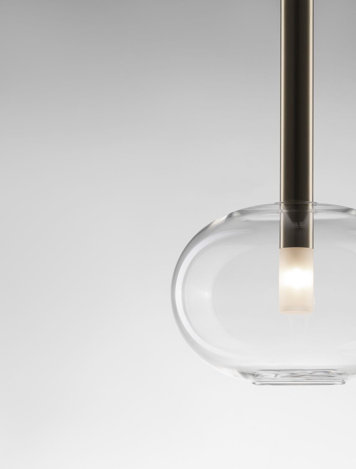 Suspension Amelia dorée, verre, H 191 cm