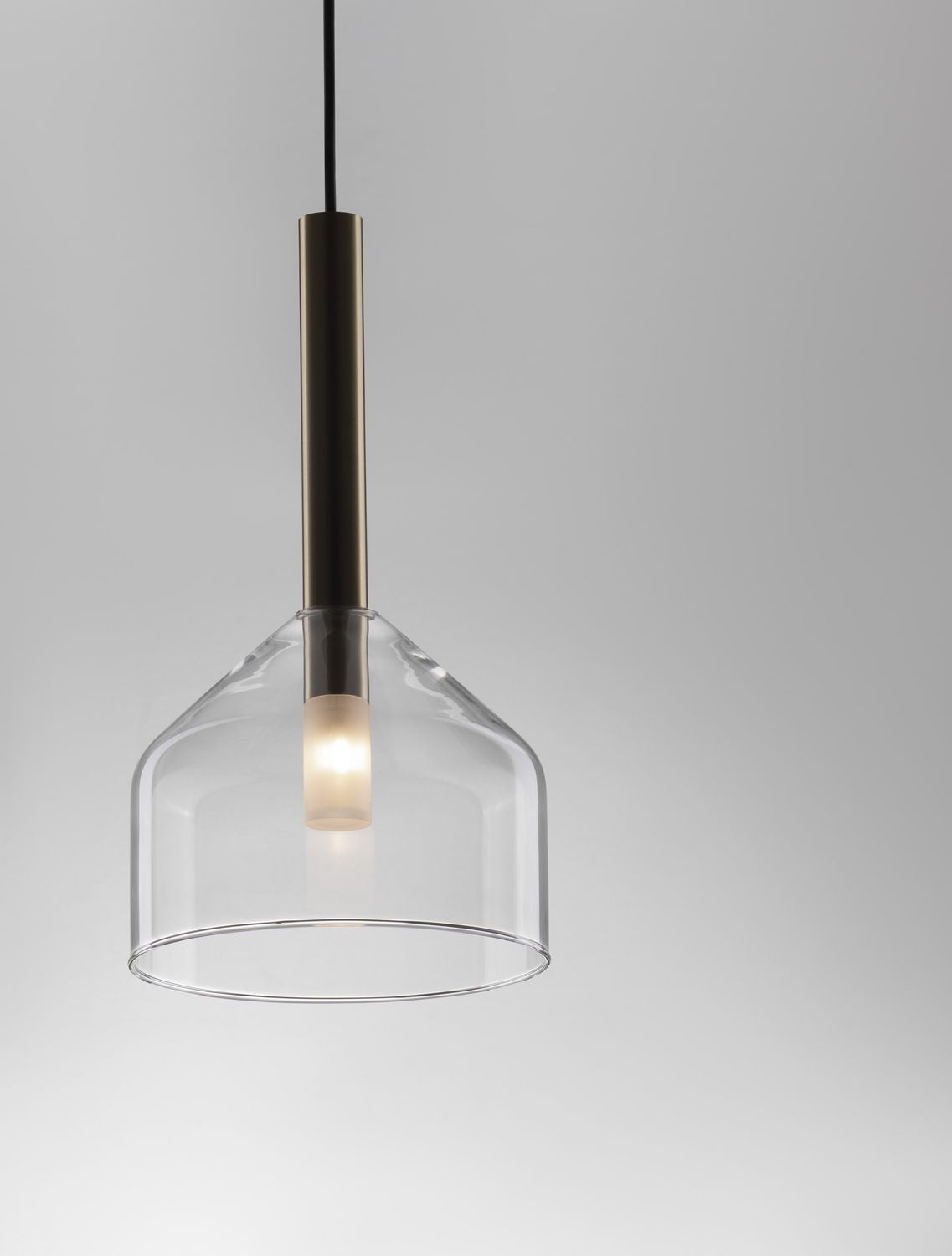 Suspension Amelia dorée, verre, H 190,5 cm (9028830)