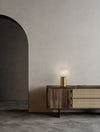Lampe à poser Vita dorée, verre