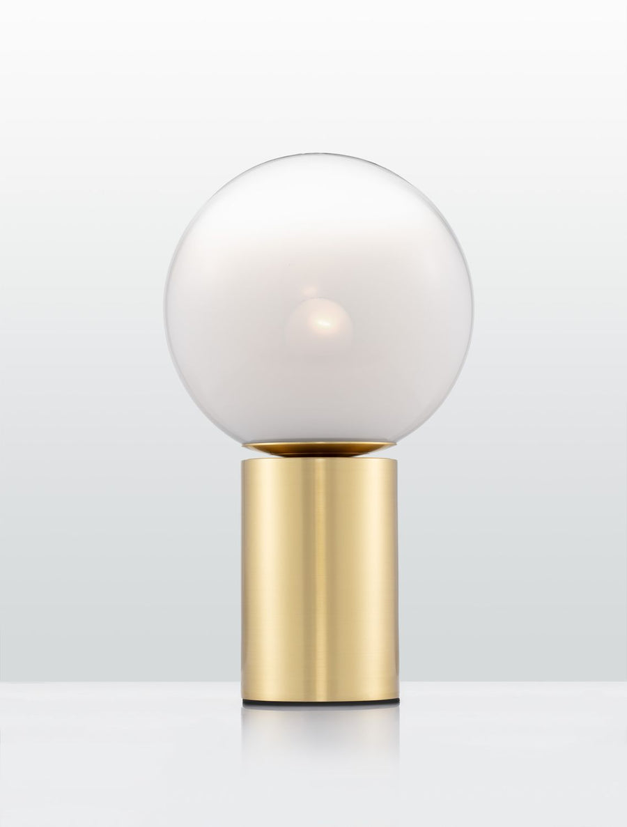 Lampe à poser Vita dorée, verre