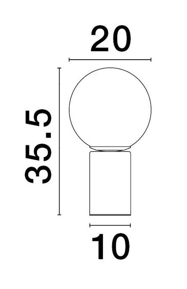 Lampe à poser Vita dorée, verre