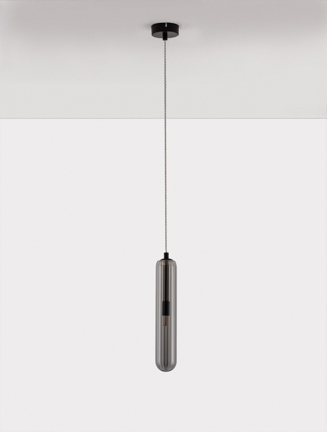 Suspension Gustave noire, verre