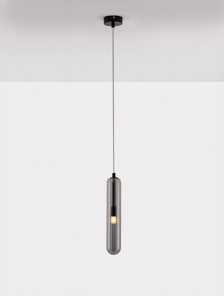 Suspension Gustave noire, verre