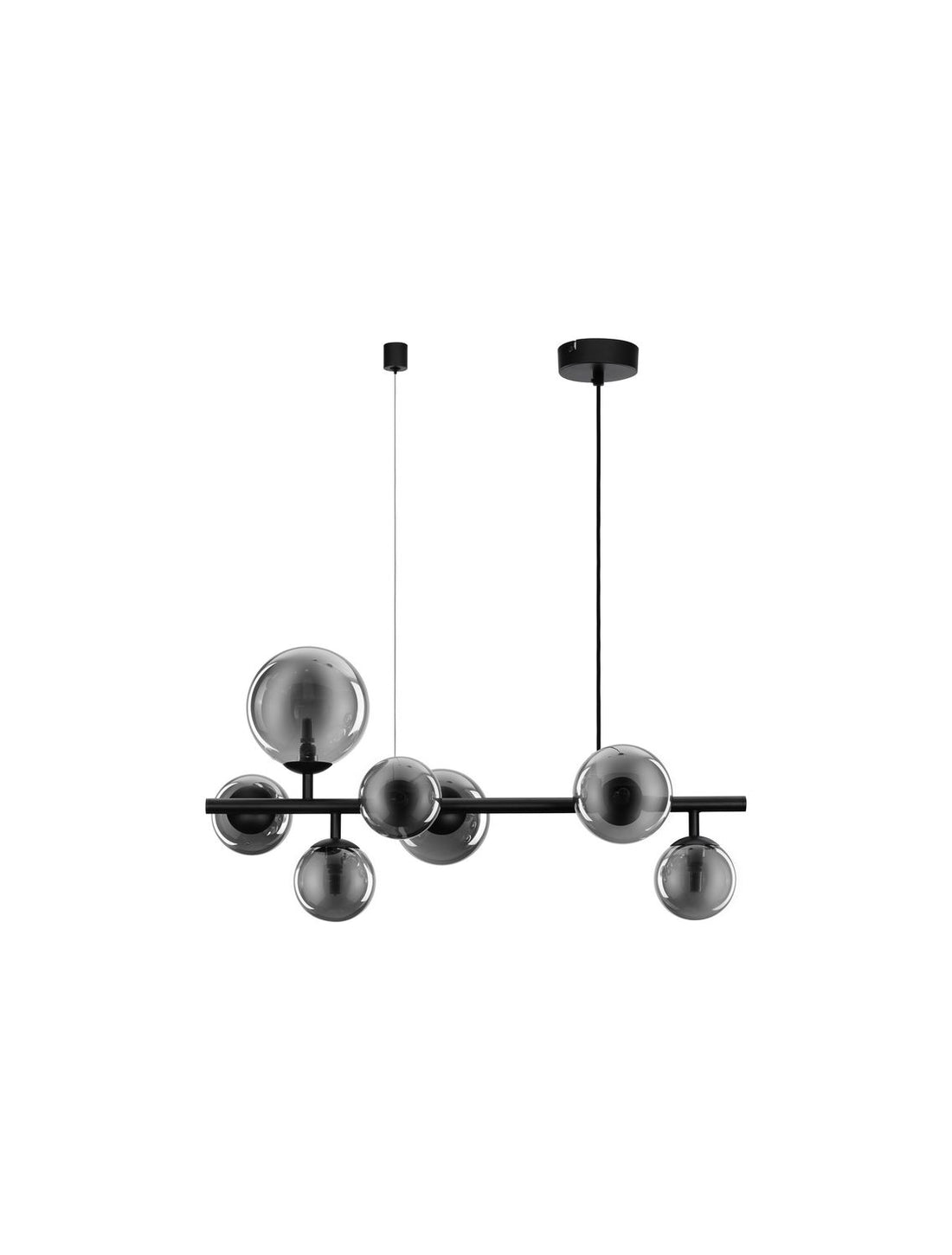Suspension Odillia 7 lumières noire, verre (9028857)