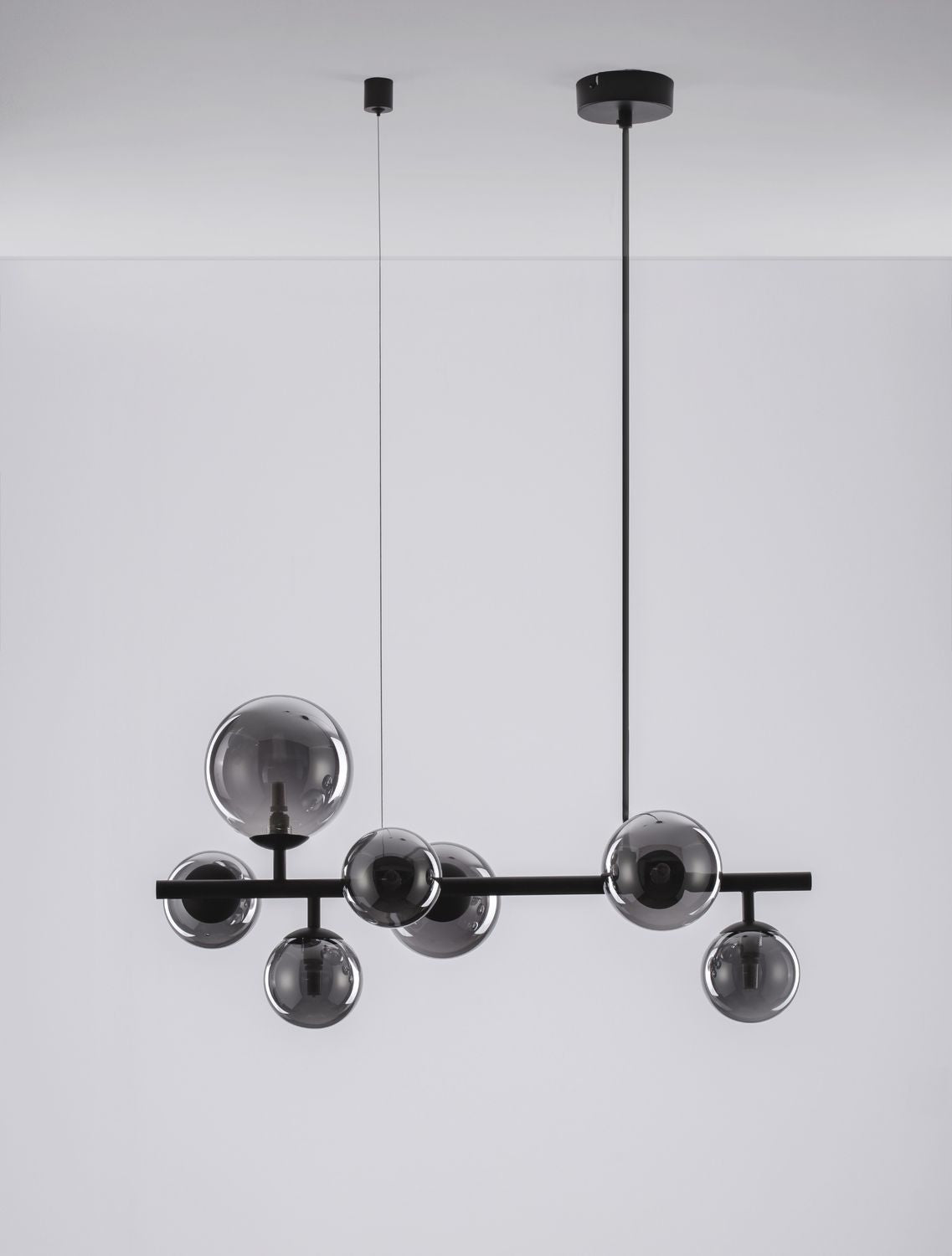 Suspension Odillia 7 lumières noire, verre (9028857)
