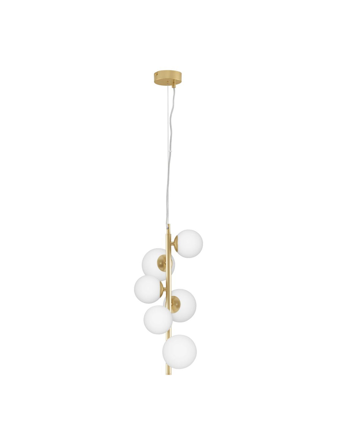 Suspension Odillia 6 lumières dorée, verre