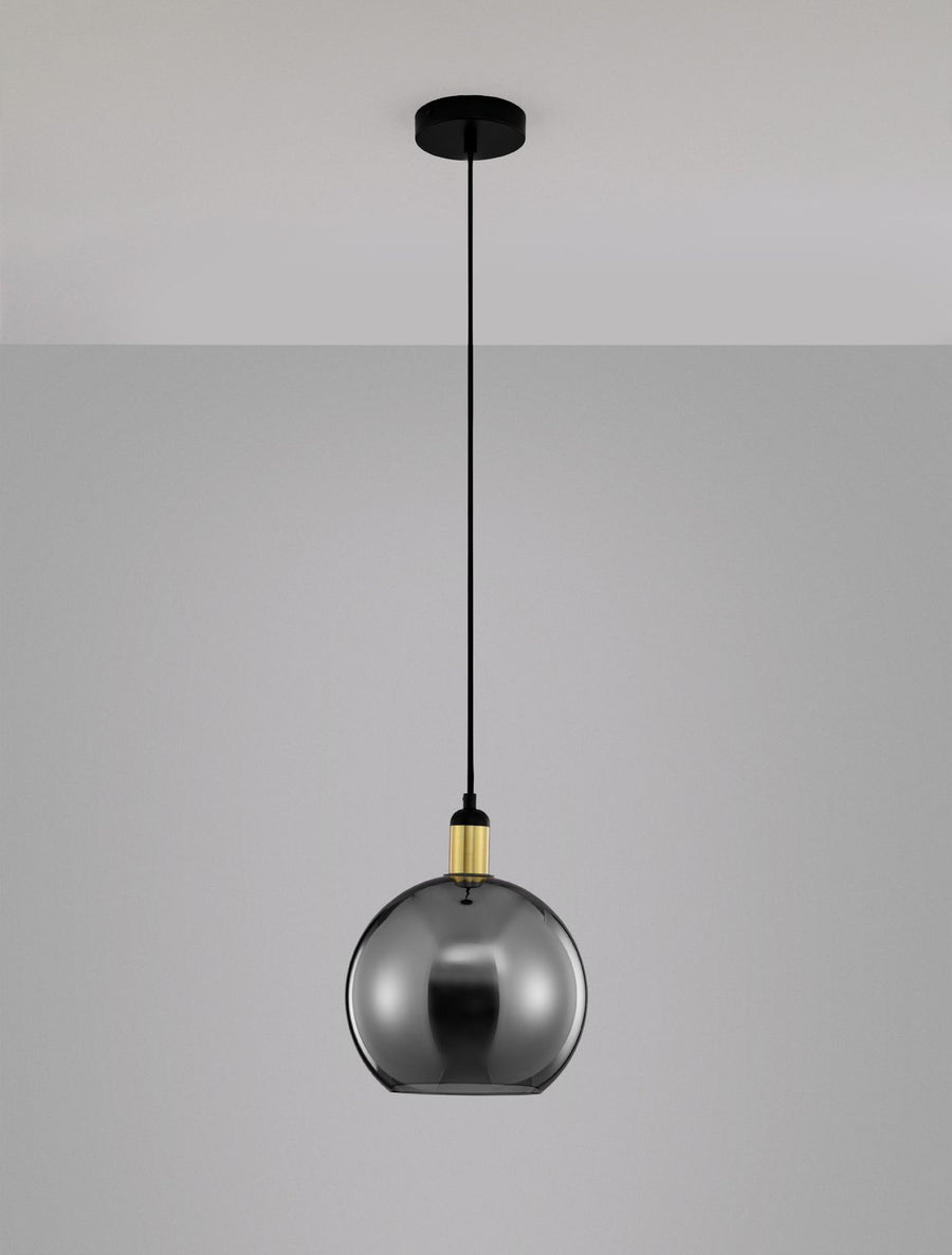 Suspension Mirro dorée, verre
