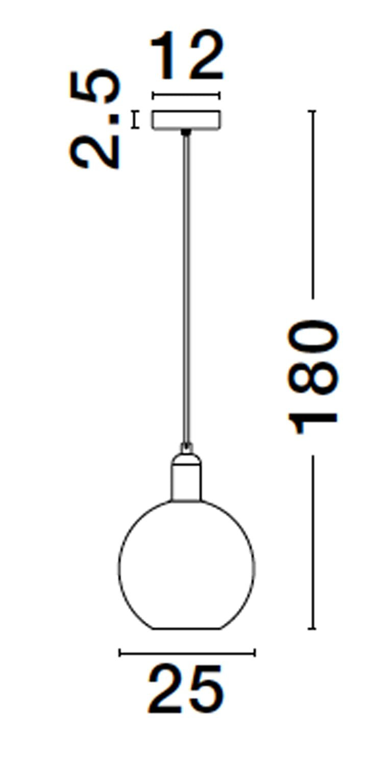 Suspension Mirro dorée, verre