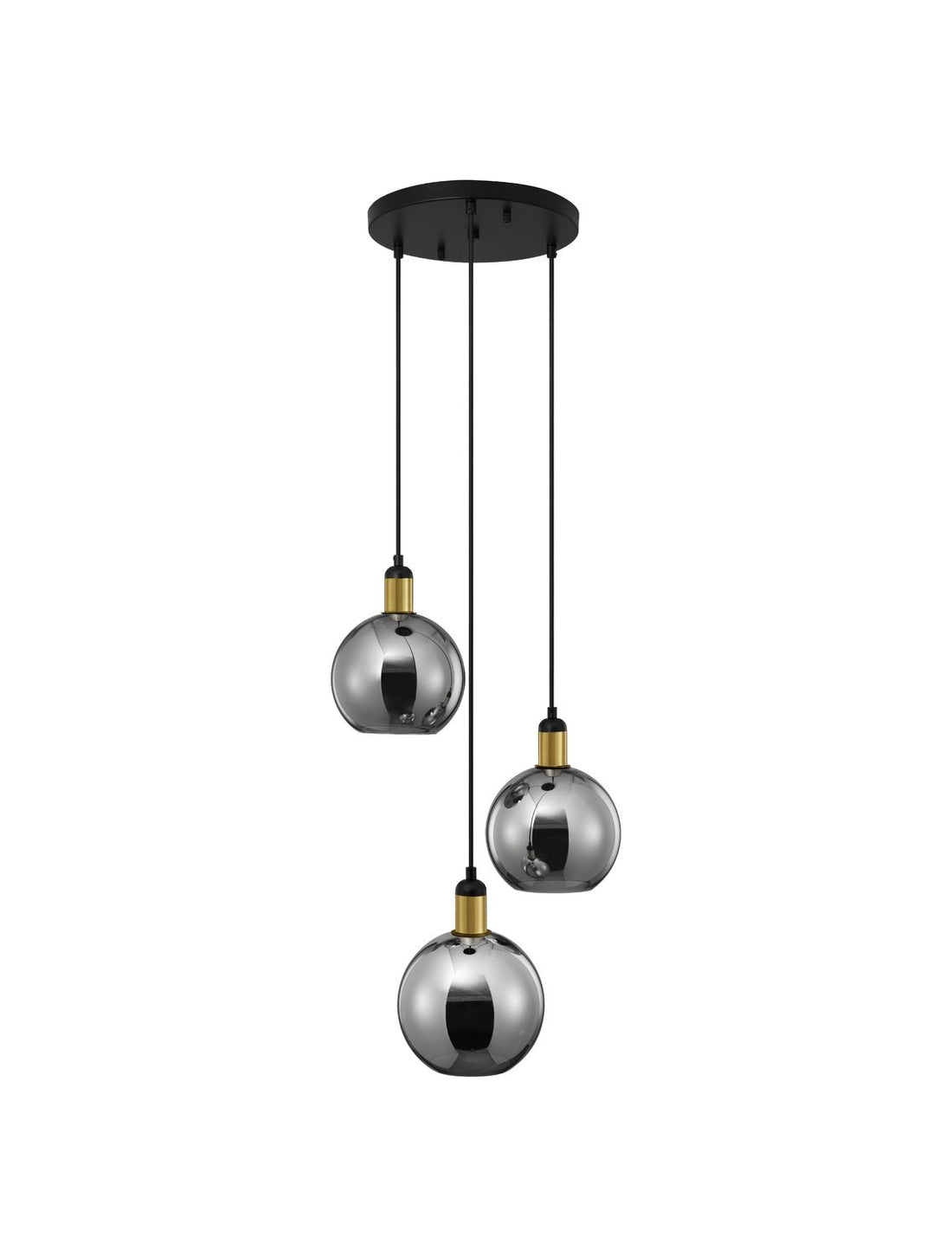 Suspension Mirro 3 lumières dorée, verre