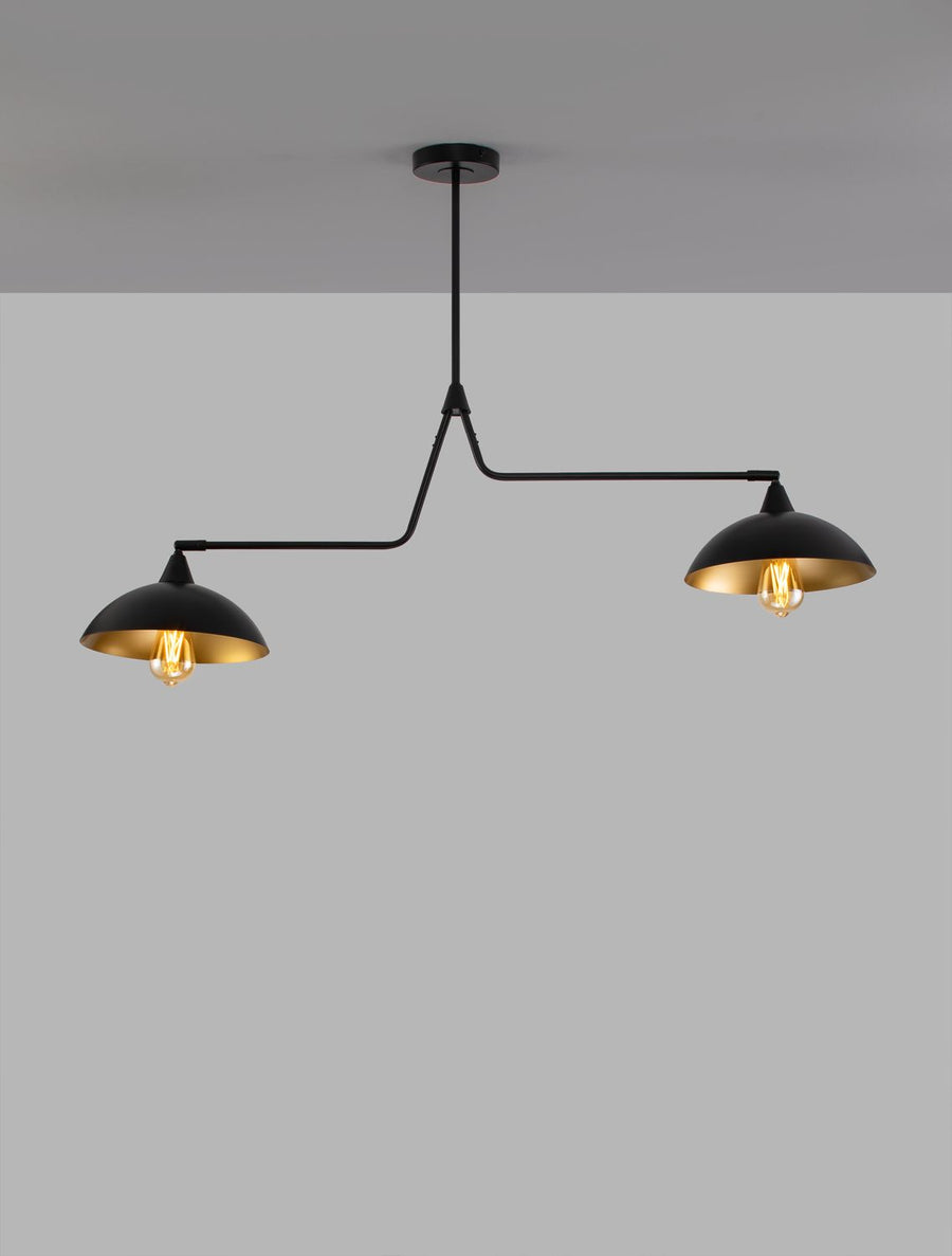 Suspension Mirba 2 lumières noire