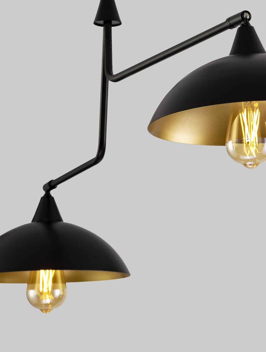 Suspension Mirba 2 lumières noire