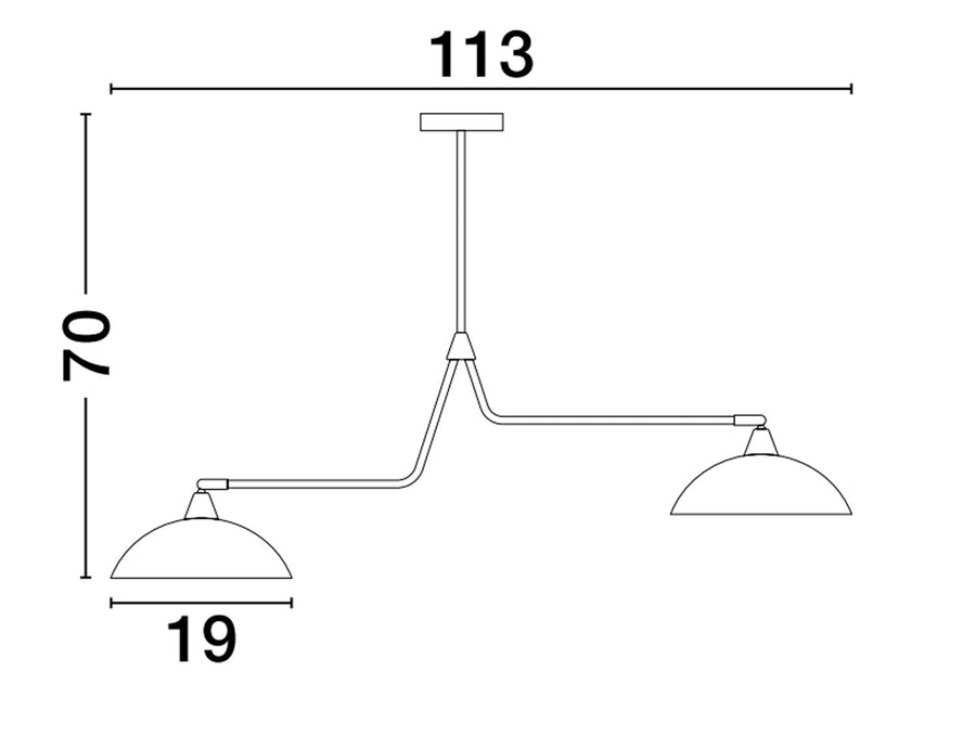 Suspension Mirba 2 lumières noire