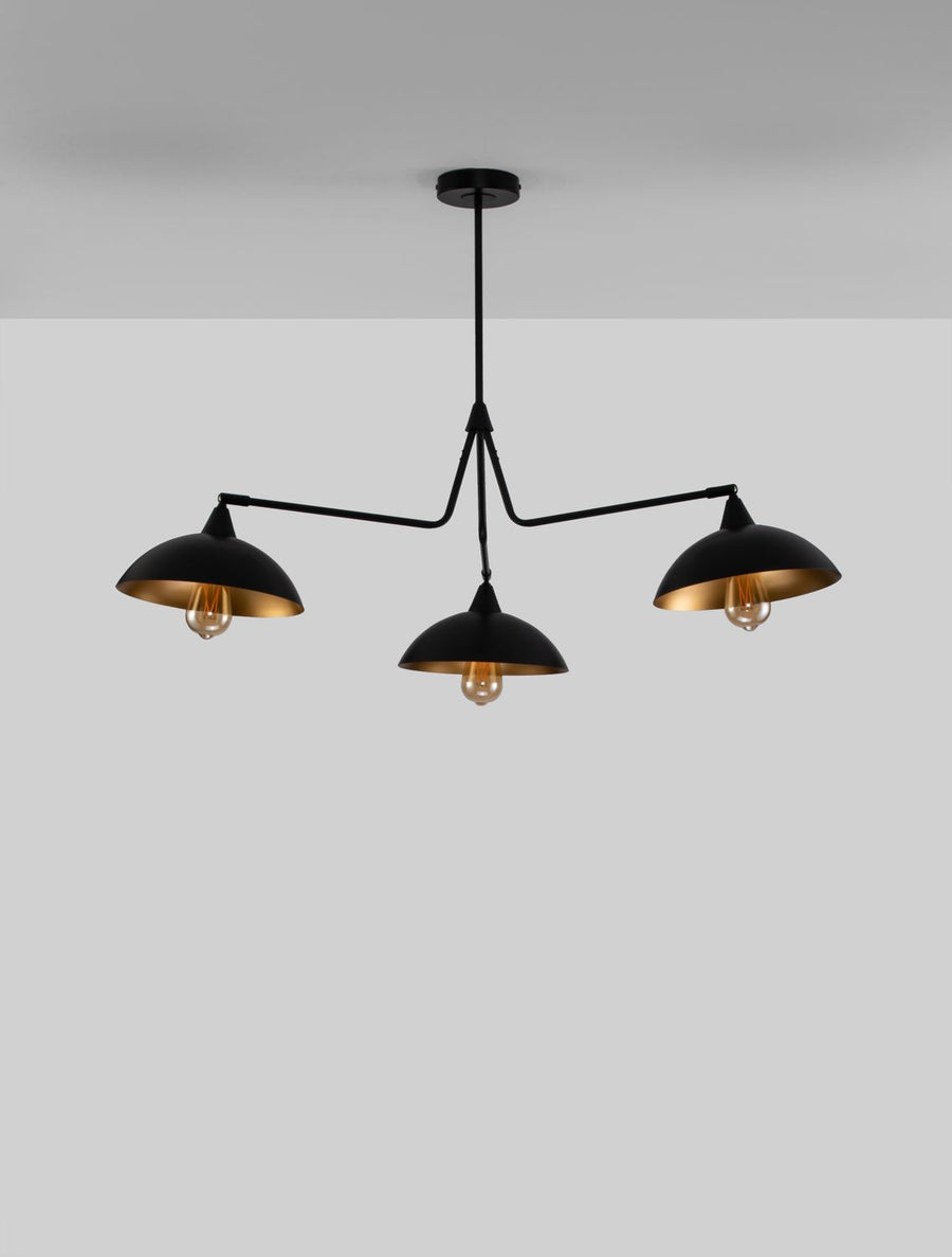 Suspension Mirba 3 lumières noire