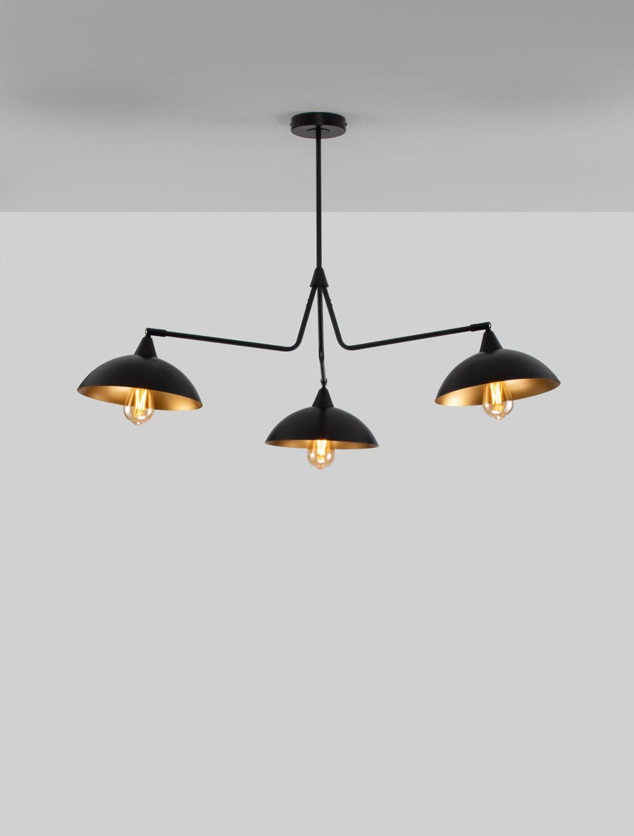 Suspension Mirba 3 lumières noire