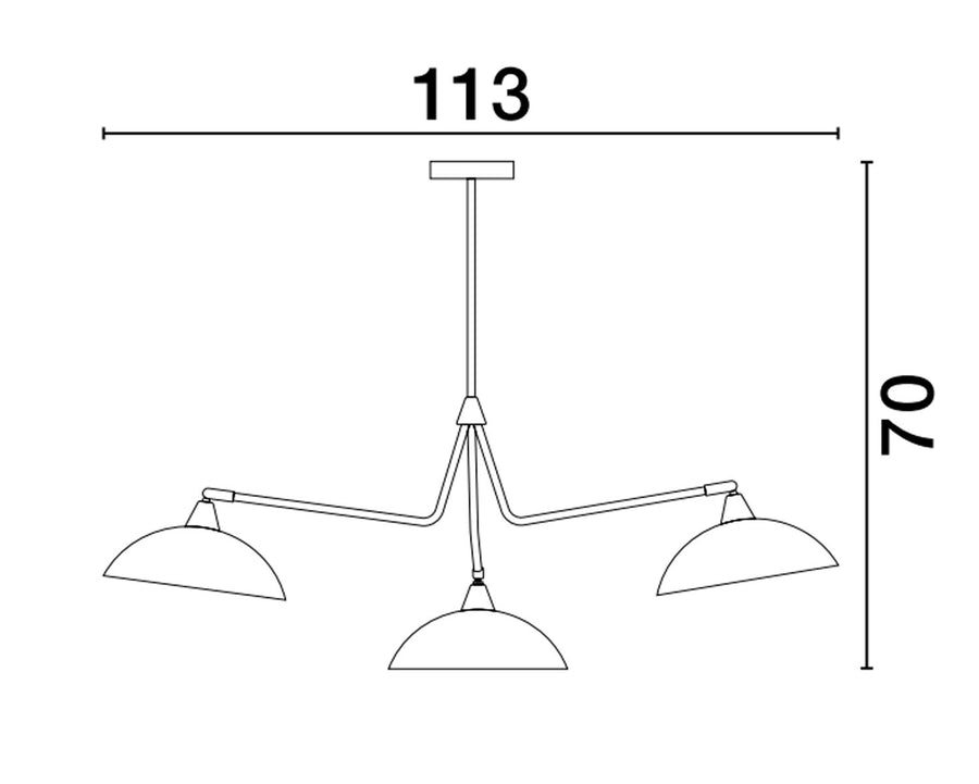 Suspension Mirba 3 lumières noire