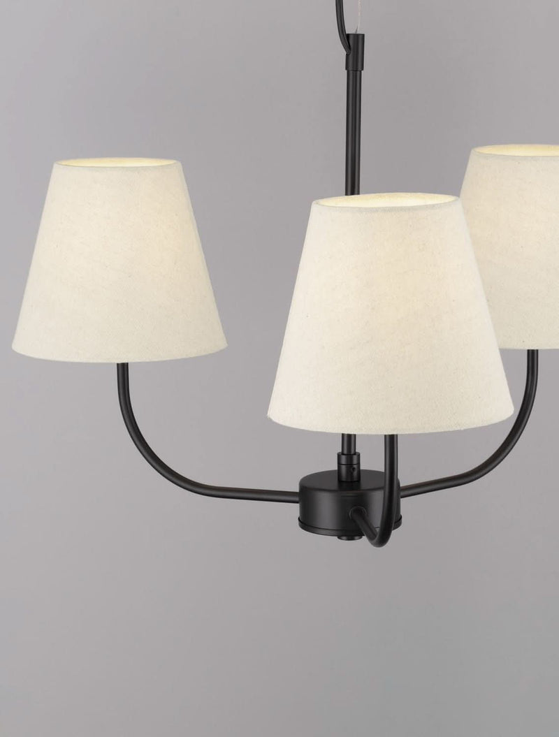 Suspension Moist 3 lumières noire, tissu